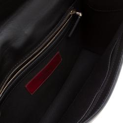 Valentino Black Leather Glam Lock Chain Shoulder Bag