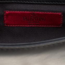 Pre Owned Valentino Black Leather Small Glam Lock Chain Shoulder Bag