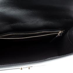 Pre Owned Valentino Black Leather Large Glam Lock Chain Shoulder Bag