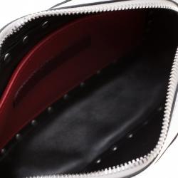 Pre Owned Valentino Silver Soft Leather Rockstud Spike Crossbody Bag