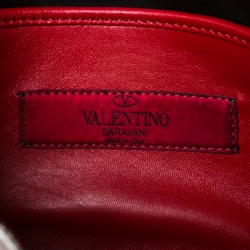 Pre Owned Valentino Silver Soft Leather Rockstud Spike Crossbody Bag