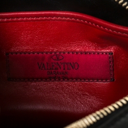 Pre Owned Valentino Black Quilted Leather Rockstud Spike Crossbody Bag