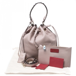 Pre Owned Valentino Powder Pink Leather Small Rockstud Bucket Bag