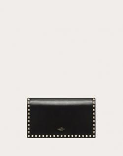 Pre Owned Valentino Black Leather Medium Rockstud Clutch