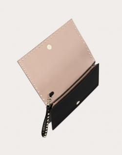 Pre Owned Valentino Black Leather Medium Rockstud Clutch