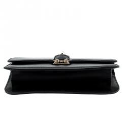 Pre Owned Valentino Black Leather Large Glam Lock Chain Shoulder Bag