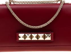 Pre Owned Valentino Rosso V. Leather Va Va Voom Chain Shoulder Bag