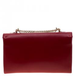 Pre Owned Valentino Rosso V. Leather Va Va Voom Chain Shoulder Bag