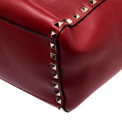 Pre Owned Valentino Rosso V. Leather Rockstud Tote