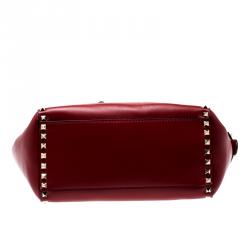 Pre Owned Valentino Rosso V. Leather Rockstud Tote
