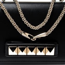 Pre Owned Valentino Black Leather Va Va Voom Chain Shoulder Bag
