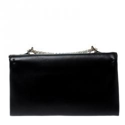 Pre Owned Valentino Black Leather Va Va Voom Chain Shoulder Bag