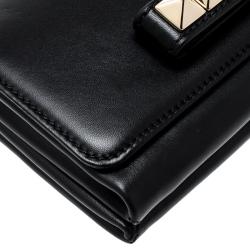 Pre Owned Valentino Black Leather Va Va Voom Chain Shoulder Bag