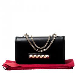 Pre Owned Valentino Black Leather Va Va Voom Chain Shoulder Bag