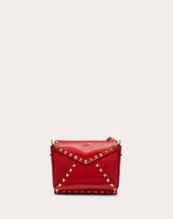 Pre Owned Valentino Rouge Pur Smooth Leather Small Rockstud Hype Shoulder Bag
