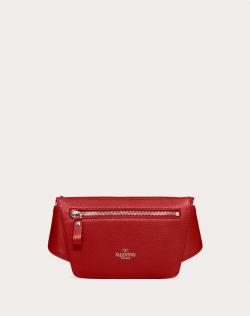 Pre Owned Valentino Rosso V. Grainy Leather Rockstud Belt Bag Size 75