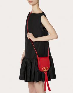 Pre Owned Valentino Rouge Pur Leather Small VRING Crossbody Bag