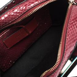 Pre Owned Valentino Red Python Rockstud Crossbody Bag