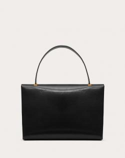 Pre Owned Valentino Black Smooth Leather VCHAIN Top Handle Bag