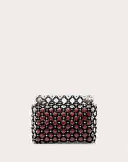 Pre Owned Valentino Transparent Polymer and Velvet Medium Rockstud Spike.It Chain Shoulder Bag