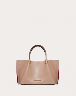 Pre Owned Valentino Rose Canelle Leather Flower Embellishments Small VLOGO Escape Shopper Tote