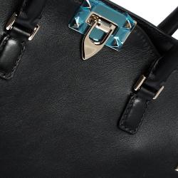 Pre Owned Valentino Black Leather Rockstud Tote
