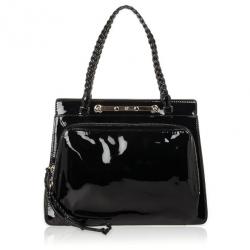 Pre Owned Valentino Demetra Black Patent Leather bag