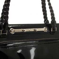 Pre Owned Valentino Demetra Black Patent Leather bag