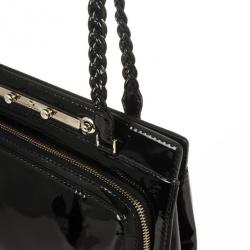 Pre Owned Valentino Demetra Black Patent Leather bag