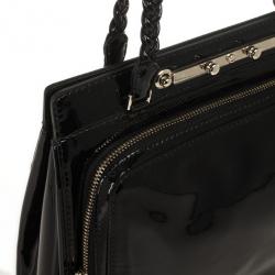 Pre Owned Valentino Demetra Black Patent Leather bag