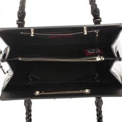 Pre Owned Valentino Demetra Black Patent Leather bag