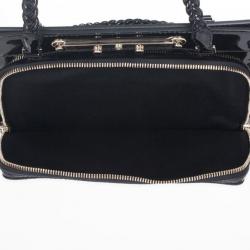 Pre Owned Valentino Demetra Black Patent Leather bag