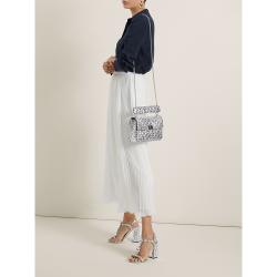 مملوكة مسبقًا حقيبة فالنتينو غارافاني جلد متوسطة سبايك روكستد فضية ميتالك