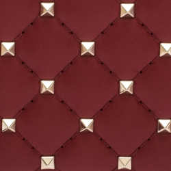 Pre Owned Valentino Red Leather Rockstud Spike Compact Wallet