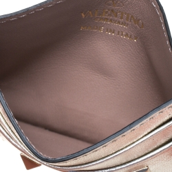 Valentino Sahara Leather Rockstud Card Holder