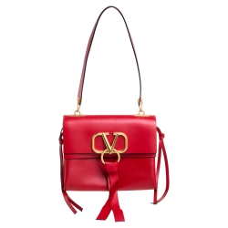 Valentino Garavani VRing Small Saddle Bag in Rouge