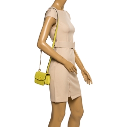 Valentino Yellow Shiny Leather Small VSLING Shoulder Bag
