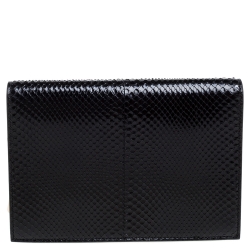 Valentino Black Glossy Python Small VCASE Shoulder Bag