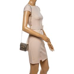 Pre Owned Valentino Sahara Leather VSLING Chain Compact Wallet