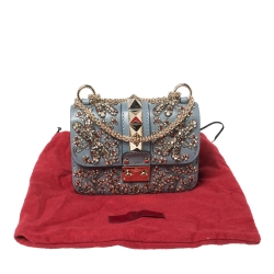 مملوكة مسبقًا حقيبة فالنتينو قلاب قفل غليم روكستد كتل لونية ميني جلد متعددة الألوان