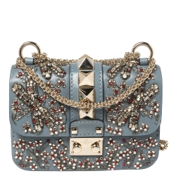 مملوكة مسبقًا حقيبة فالنتينو قلاب قفل غليم روكستد كتل لونية ميني جلد متعددة الألوان