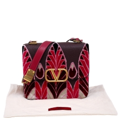 Pre Owned حقيبة كتف فالنتينو في سلينغ جلد وقطيفة متعددة الألوان