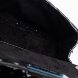 Pre Owned Valentino Black Leather Micro Rockstud Spike Top Handle Bag