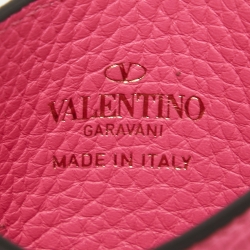 Pre Owned Valentino Pink Leather Rockstud Card Holder 
