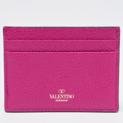 مملوكة مسبقًا Valentino Purple Leather Rockstud Card Holder