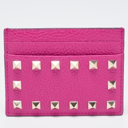 مملوكة مسبقًا Valentino Purple Leather Rockstud Card Holder