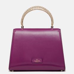 مملوكة مسبقًا Valentino Purple Leather VSling Small Top Handle Bag