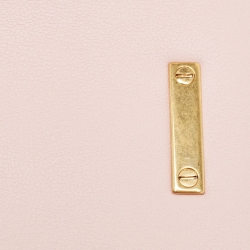 Pre Owned Valentino Pink Leather VLogo Flap Shoulder Bag