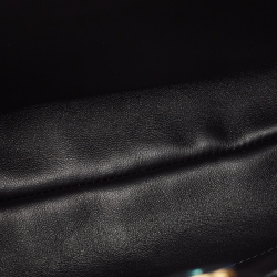 Pre Owned Valentino Black Quilted Leather Medium Roman Stud Top Handle Bag