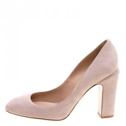Pre Owned Valentino Beige Suede Tan Go Pumps Size 39